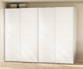 KOMPLET spalnica FIJI 160x200 Z DNOM in VZMETNICO, Omara 277 cm, Barva bela, drsna