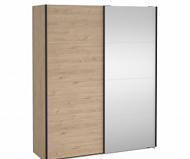 Omara Bergamo 2 vrata, 5 polic, 178,5 cm Barva hrast + ogledalo