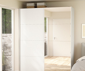 Omara Bergamo 2 vrata, 5 polic, 178,5 cm Barva bela+ ogledalo