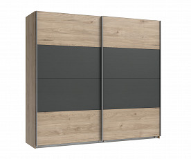 KOMPLET spalnica Bilbao 160x200 z LETVENIM DNOM in VZMETNICO, Barva hrast, temno siva drsna