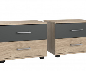 KOMPLET spalnica Bilbao 160x200 z LETVENIM DNOM in VZMETNICO, Barva hrast, temno siva drsna