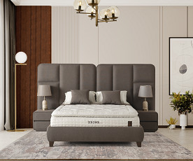 KOMPLET Z DVIŽNIM DNOM, PREDALOM in NOČNIMA OMARICAMA: Dublin 200x200, Barva rjava, po naročilu