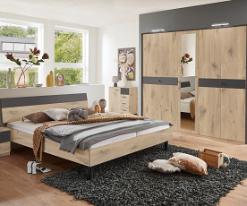 Omara Budapest 4 vrata 180 cm, Barva divji hrast, grafit
