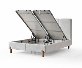 Boxspring postelja Bohem, Komplet z dvižnim dnom, predalom in vzmetnico 160x200 , Barva bež, OMEJENA KOLIČINA !!!
