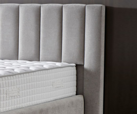 Boxspring postelja Celine, Komplet z dvižnim dnom, predalom in vzmetnico 180x200 , Barva siva