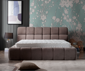 Boxspring postelja Colin Komplet z dvižnim dnom, predalom in vzmetnico 180x200 , Barva rjava, po naročilu