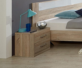 KOMPLET spalnica Cordoba 180x200 z LETVENIM DNOM in VZMETNICO, Barva hrast, bela klasik, po naročilu