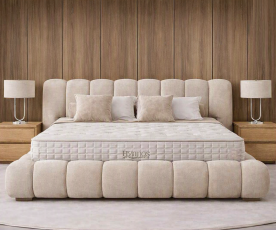 Boxspring postelja Cosmos, Komplet z dvižnim dnom, predalom in vzmetnico 160x200 , Barva Bež tkanina, po naročilu