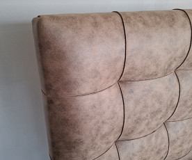 Boxspring Posteja Crystal, Komplet z dvižnim dnom, predalom in vzmetnico 180x200 , Barva rjava, tkanina