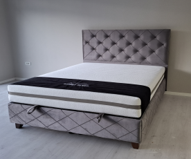 Posteljni okvir Dali 180x200 z dvižnim dnom in predalom, Barva siva