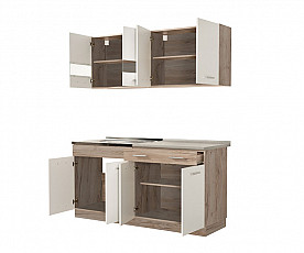 Kuhinjski blok Denver 160 cm , Barva sivi hrast, bela