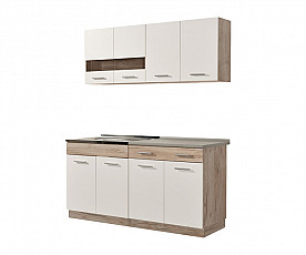 Kuhinjski blok Denver 160 cm , Barva sivi hrast, bela