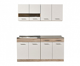 Kuhinjski blok Denver 160 cm , Barva sivi hrast, bela