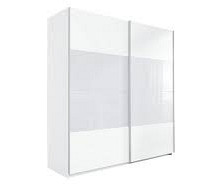 Omara Espania 2 drsna vrata, 180 cm , Barva bela , bela steklo