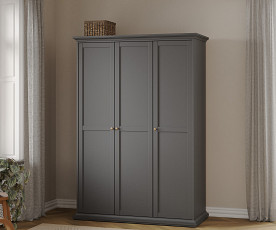 Omara Florence, 3 Vrata 138 cm, Barva siva, po naročilu