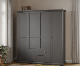 Omara Florence, 4 Vrata 2 predala 181 cm, Barva siva, po naročilu
