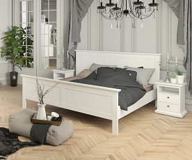 KOMPLET spalnica Florence 160x200 z LETVENIM DNOM in VZMETNICO, Barva bela, klasik, po naročilu