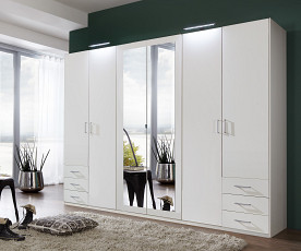 Omara Gen 6 vrat, 270 cm Barva Bela, ogledalo, po naročilu