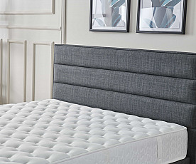 Boxspring postelja Gita, Komplet z dvižnim dnom, predalom in vzmetnico 200x200 , Barva siva, po naročilu