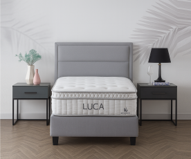 Posteljni okvir Havana 90x200 z dvižnim dnom in predalom, Barva siva mikrotkanina