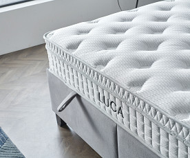 Boxspring postelja Havana, Komplet z dvižnim dnom, predalom in vzmetnico 180x200 , Barva siva mikrotkanina