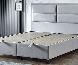 Boxspring postelja Havana, Komplet z dvižnim dnom, predalom in vzmetnico 120x200 , Barva siva, po naročilu