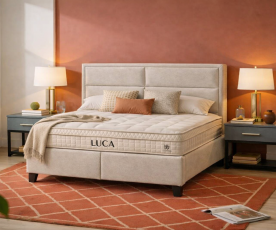 Posteljni okvir Havana 200x200 z dvižnim dnom in predalom, Barva bež, po naročilu