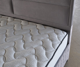 Posteljni okvir Havana 90x200 z dvižnim dnom in predalom, Barva siva mikrotkanina