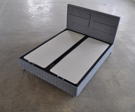 Boxspring postelja Havana, Komplet z dvižnim dnom, predalom in vzmetnico 140x200 , Barva siva tkanina, po naročilu