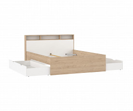 Posteljni okvir Ikka 160x200 + 2x podposteljni predal, Barva divji hrast, bela, po naročilu