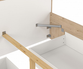 Posteljni okvir Ikka 140x200 + 2x podposteljni predal, Barva divji hrast, bela, po naročilu
