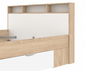 Posteljni okvir Ikka 140x200 + 2x podposteljni predal, Barva divji hrast, bela, po naročilu