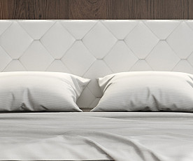 Posteljni okvir z letvenim dnom Imola 160x200, Barva bela, regenerirano USNJE