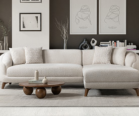 Sedežna garnitura Jesse Barva Bež, leva ali desna postavitev/ VZMETENO, po naročilu