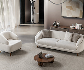 Fotelj Jesse, Barva bež / VZMETENO, po naročilu