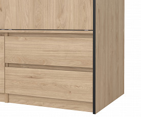 Omara Larvik 3 Vrata 121,2 cm, Barva divji hrast, po naročilu
