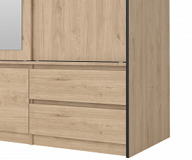 Omara Larvik 4 Vrata 181,4 cm, Barva divji hrast, po naročilu