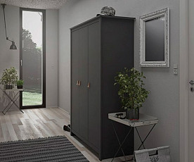 Omara Lexington 3 Vrata 126 cm, Barva siva