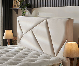 Boxspring postelja Linea, Komplet z dvižnim dnom, predalom in vzmetnico 180x200 , Barva bež