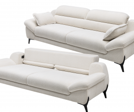 Sedežna garnitura 3+2 Lorenzo, Barva Bež, črna / VZMETENO, po naročilu