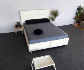 Boxspring postelja Lorio, Komplet z dnom in vzmetnico 180x200 , Barva bež
