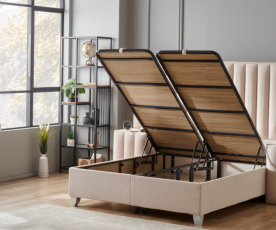 Boxspring KOMPLET Z VZMETNICO in NOČNIMA OMARICAMA Postelja Lotus 2 160X200 cm Barva bež, po naročilu