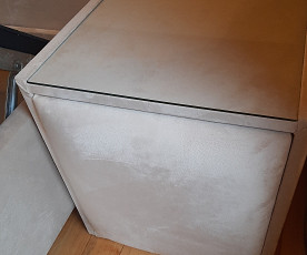 Boxspring postelja LOUNGE 2 Komplet z dvižnim dnom, predalom, 2x nočna omarica in vzmetnico 160x200 , Barva bež