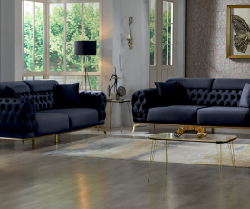 Sedežna garnitura 3+2 Miami, Barva modra / VZMETENO