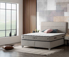 BOXSPRING KOMPLET Postelja Z DVIŽNIM DNOM, PREDALOM in VZMETNICO: Milano 180x200, Barva kapučino