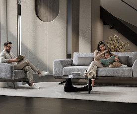 Dvosed Maxi Milano, Barva siva / VZMETENO, po naročilu