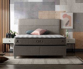 BOXSPRING KOMPLET Postelja Z DVIŽNIM DNOM, PREDALOM in VZMETNICO: Milano 140x200, Barva kapučino, po naročilu