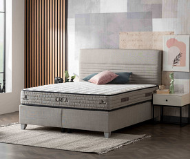 BOXSPRING KOMPLET Postelja Z DVIŽNIM DNOM, PREDALOM in VZMETNICO: Milano 140x200, Barva kapučino, po naročilu