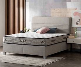 BOXSPRING KOMPLET Postelja Z DVIŽNIM DNOM, PREDALOM in VZMETNICO: Milano 180x200, Barva kapučino