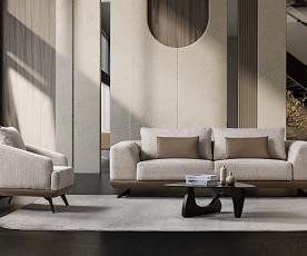 Dvosed Maxi Milano, Barva bež / lešnik / VZMETENO, po naročilu